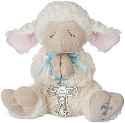 Ganz Serenity Lamb With Crib Cross Christening or Baptism Gift (Blue (Boy))